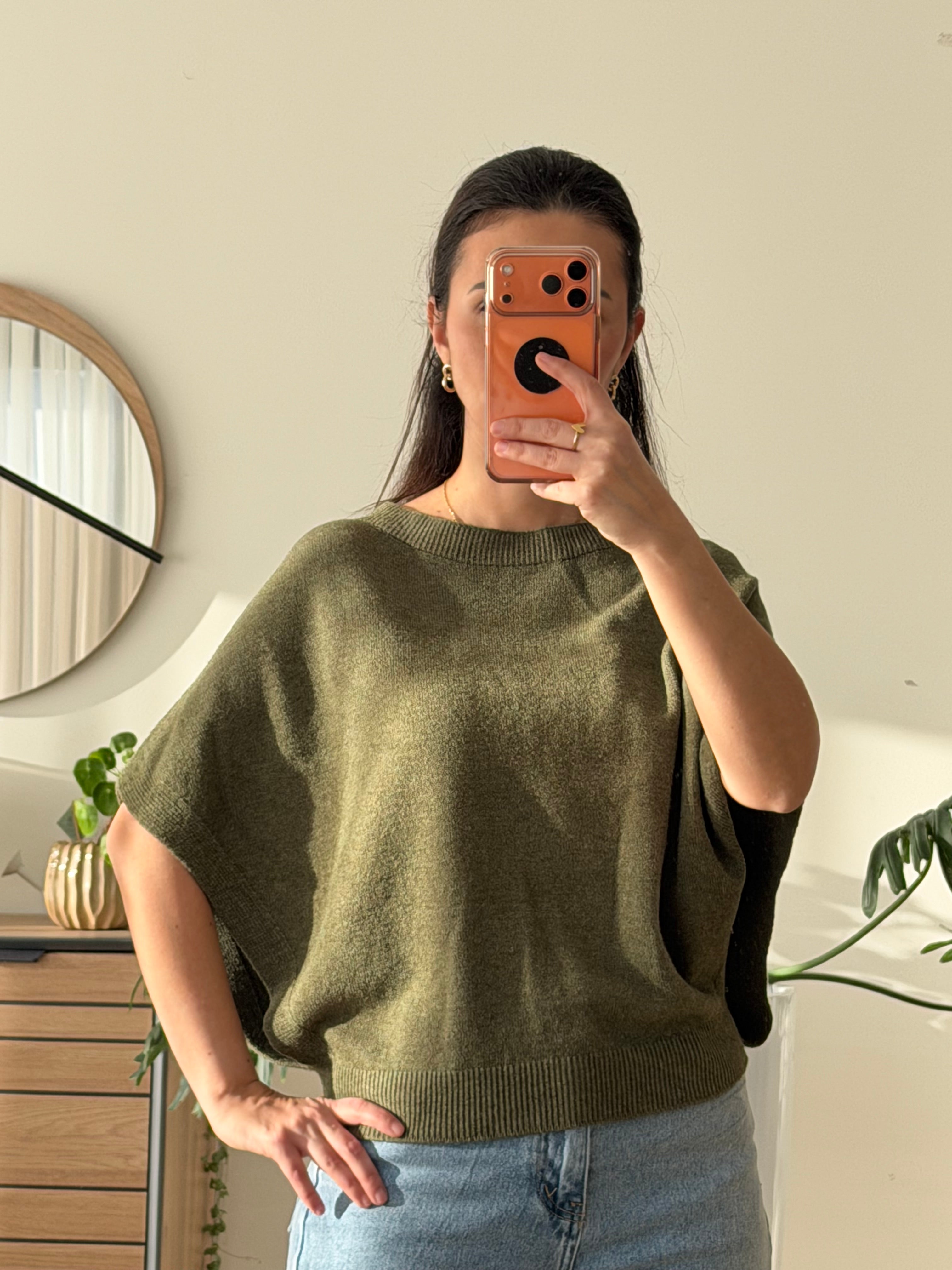 Pull sans manche Kaki