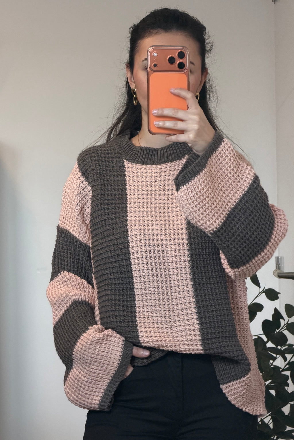 Pull Bi-couleur Rose