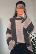 Pull Bi-couleur Rose