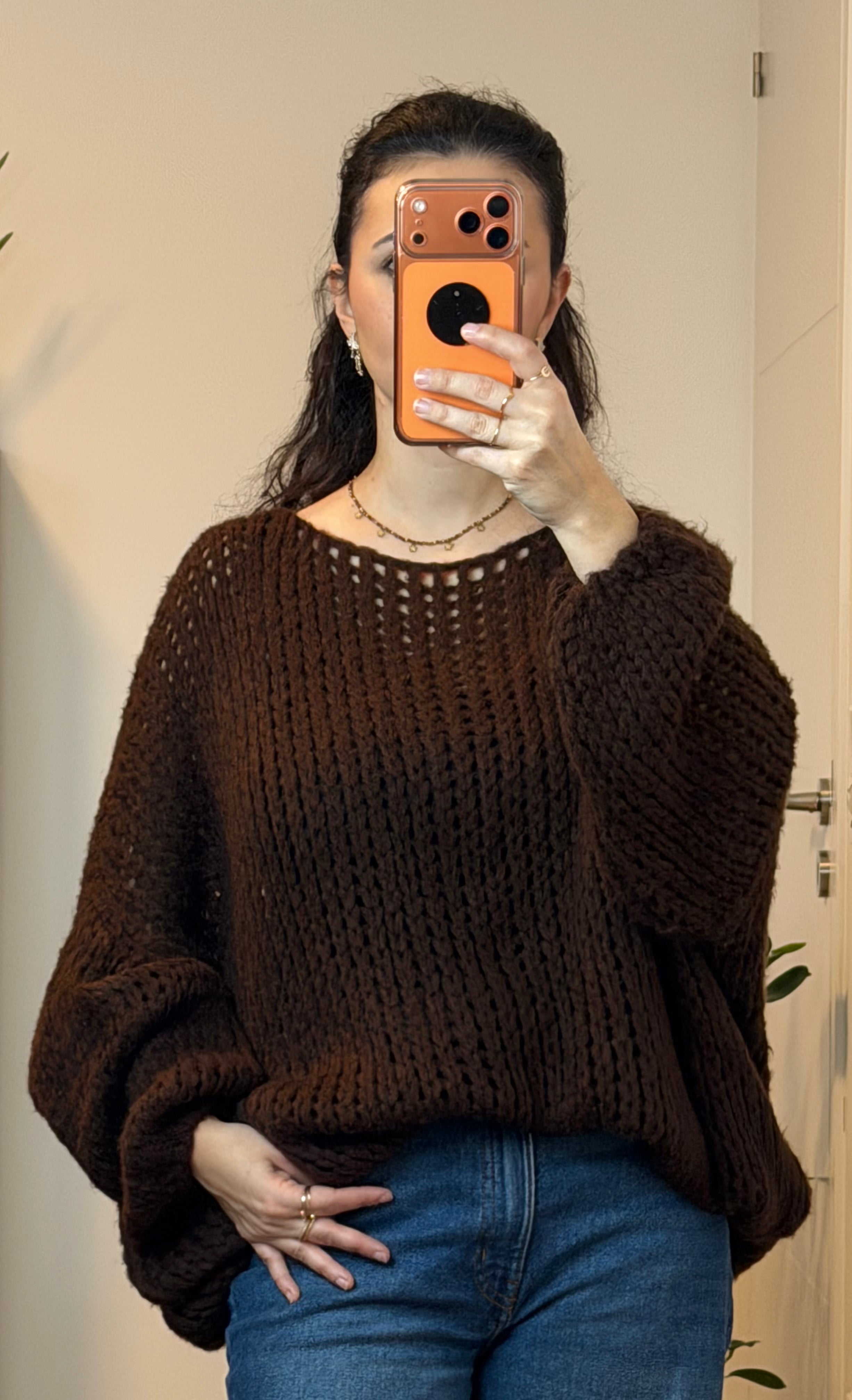 Pull Oversize Marron