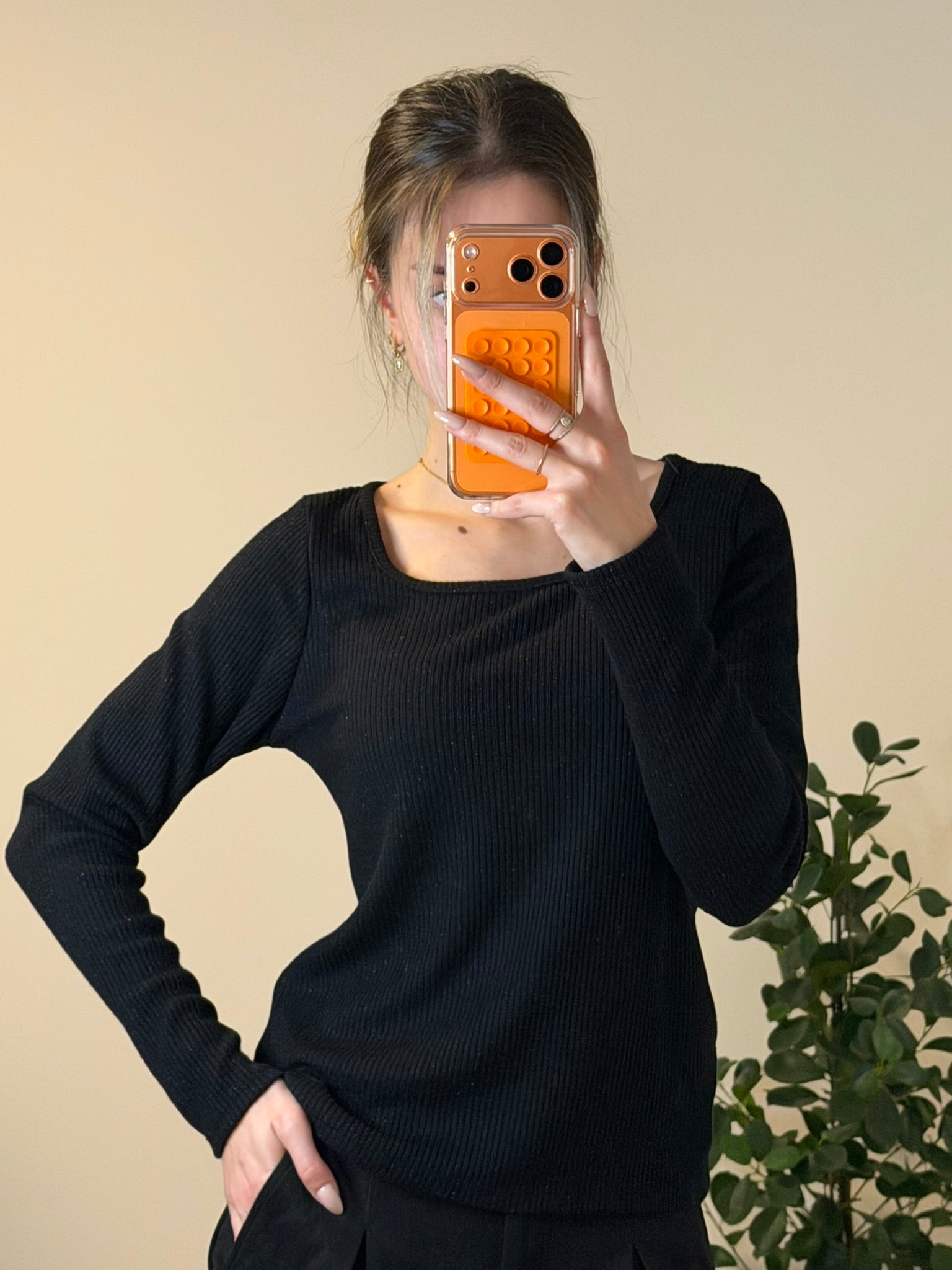 Top scintillant Noir