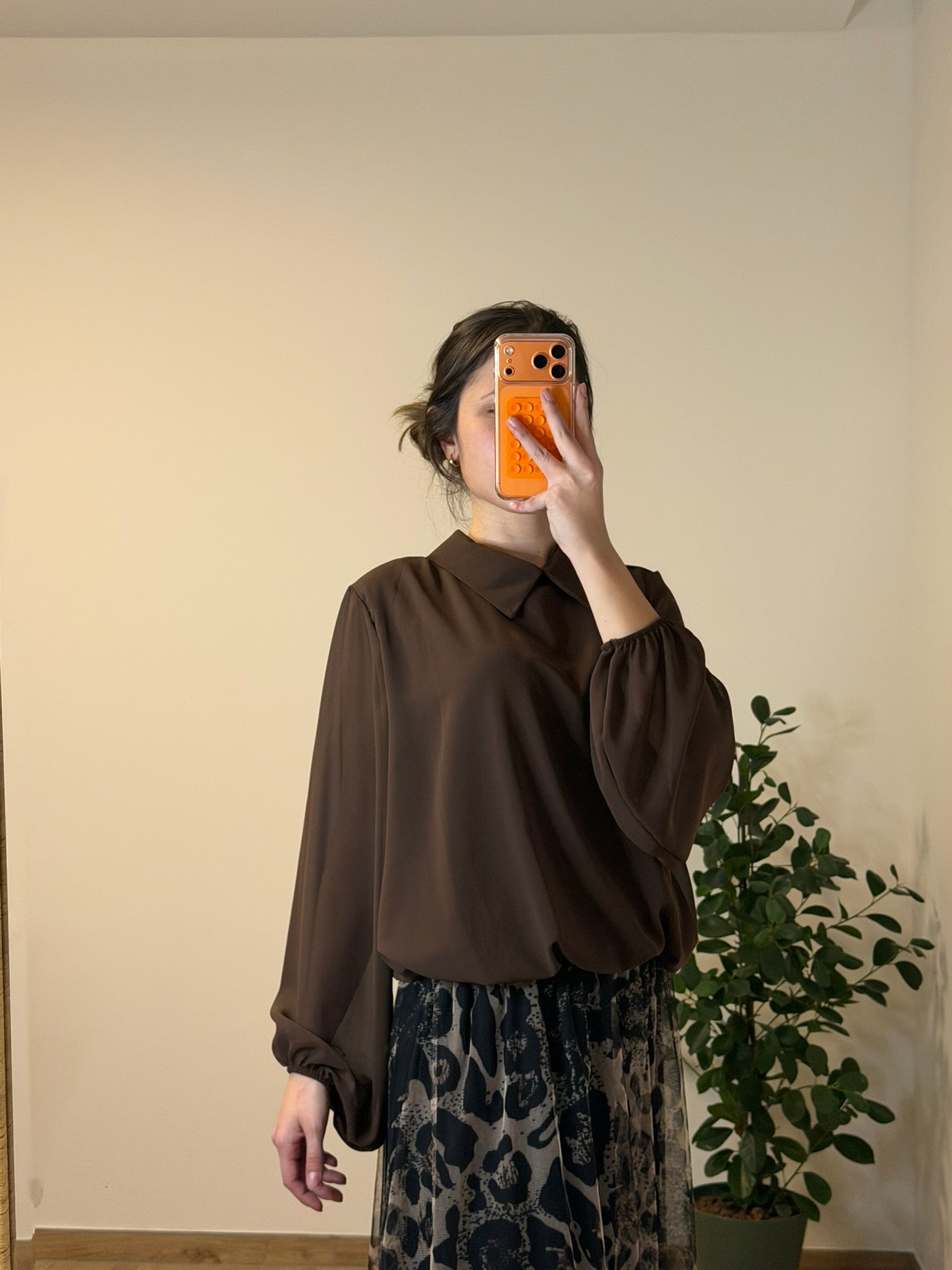 Blouse fluide Marron