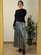 Jupe plissé métallisée