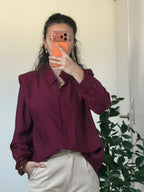 Chemise à épaules structurées Bordeaux