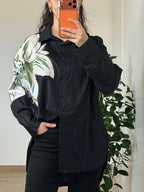 Chemise Flower Noir